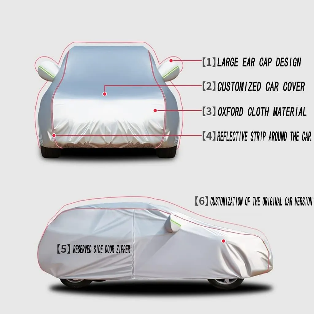 WOLWES Car Covers Are Suitable For Buick Encore GX SUV 2020-2024 All-weather Windproof, Snowproof, Rainproof, UV-protected And Breathable All-season Universal With Side Door Zip Oxford Cloth Car Cover