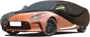 WOLWES Car Covers are Suitable for Toyota 86 2017-2020 All-Weather Windproof, Snowproof, Rainproof, UV-Protected and Breathable All-Season Universal with Side Door Zip Oxford Cloth Car Covers (Color