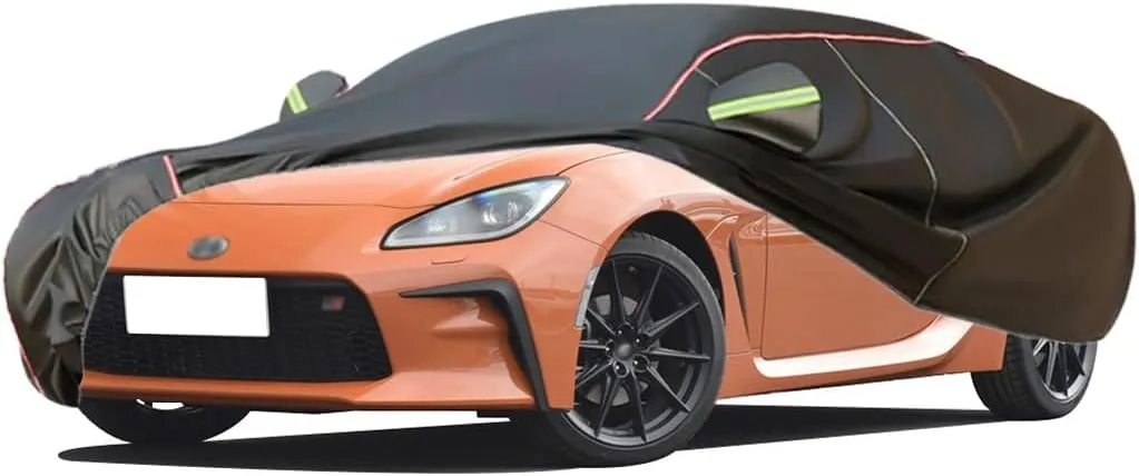 WOLWES Car Covers are Suitable for Toyota 86 2017-2020 All-Weather Windproof, Snowproof, Rainproof, UV-Protected and Breathable All-Season Universal with Side Door Zip Oxford Cloth Car Covers (Color