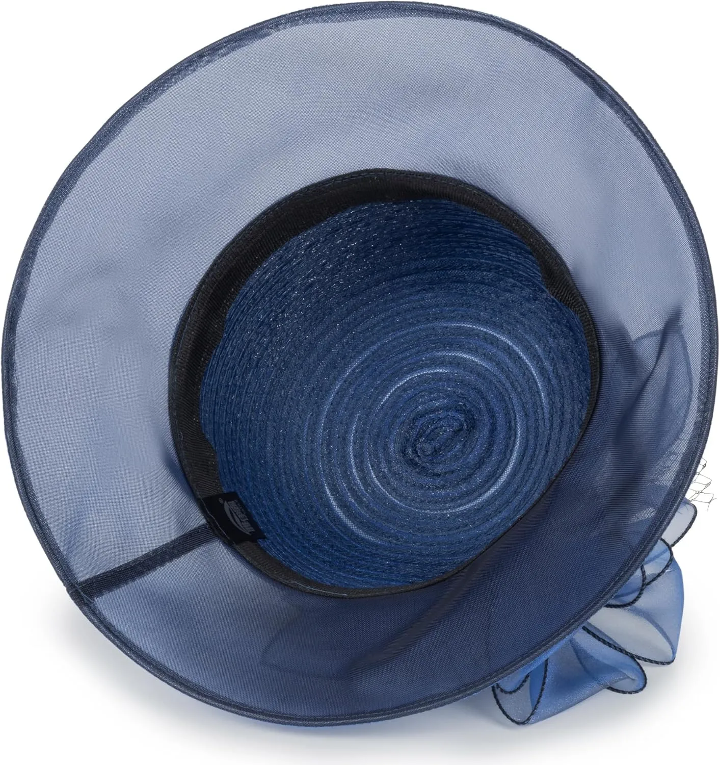 Women Kentucky Organza Derby Hat - Bridal Wedding Church Tea Party Wide Brim Summer Sun Cap