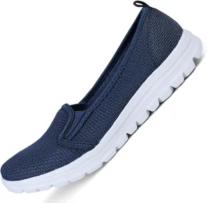 Women's Breathable Mesh Backless Walking Shoes,Casual Slip On Comfortable Soft Sole Sneakers Low Top Lightweight Loafers