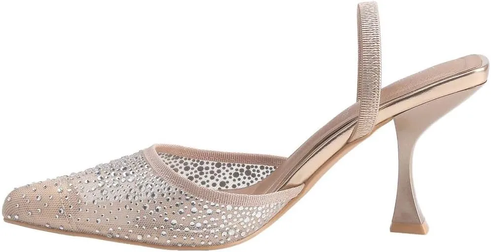 Women's Elegant Pointed Toe Stilettos High Heels Mule Pumps Fashionable Pointed Toe Low Heel Classic Mule Pumps Spring Summer Vacation Spring Break Easter Shoes