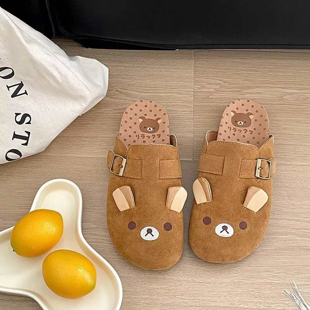 Women's Genuine Suede & Leather Mule Slippers Slip On Buckle Clogs with Soft Natural Rubber Cork Footbed Comfort Arch Support Potato Shoes for Women