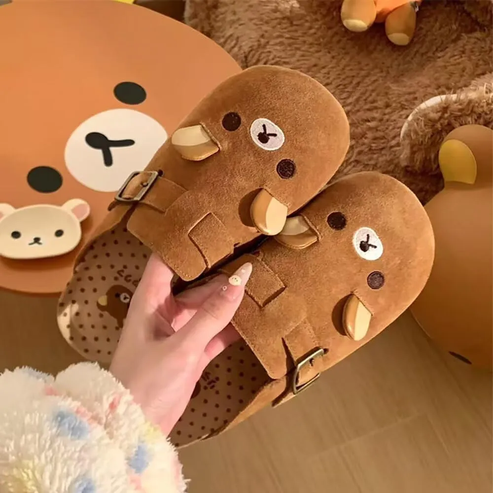 Women's Genuine Suede & Leather Mule Slippers Slip On Buckle Clogs with Soft Natural Rubber Cork Footbed Comfort Arch Support Potato Shoes for Women