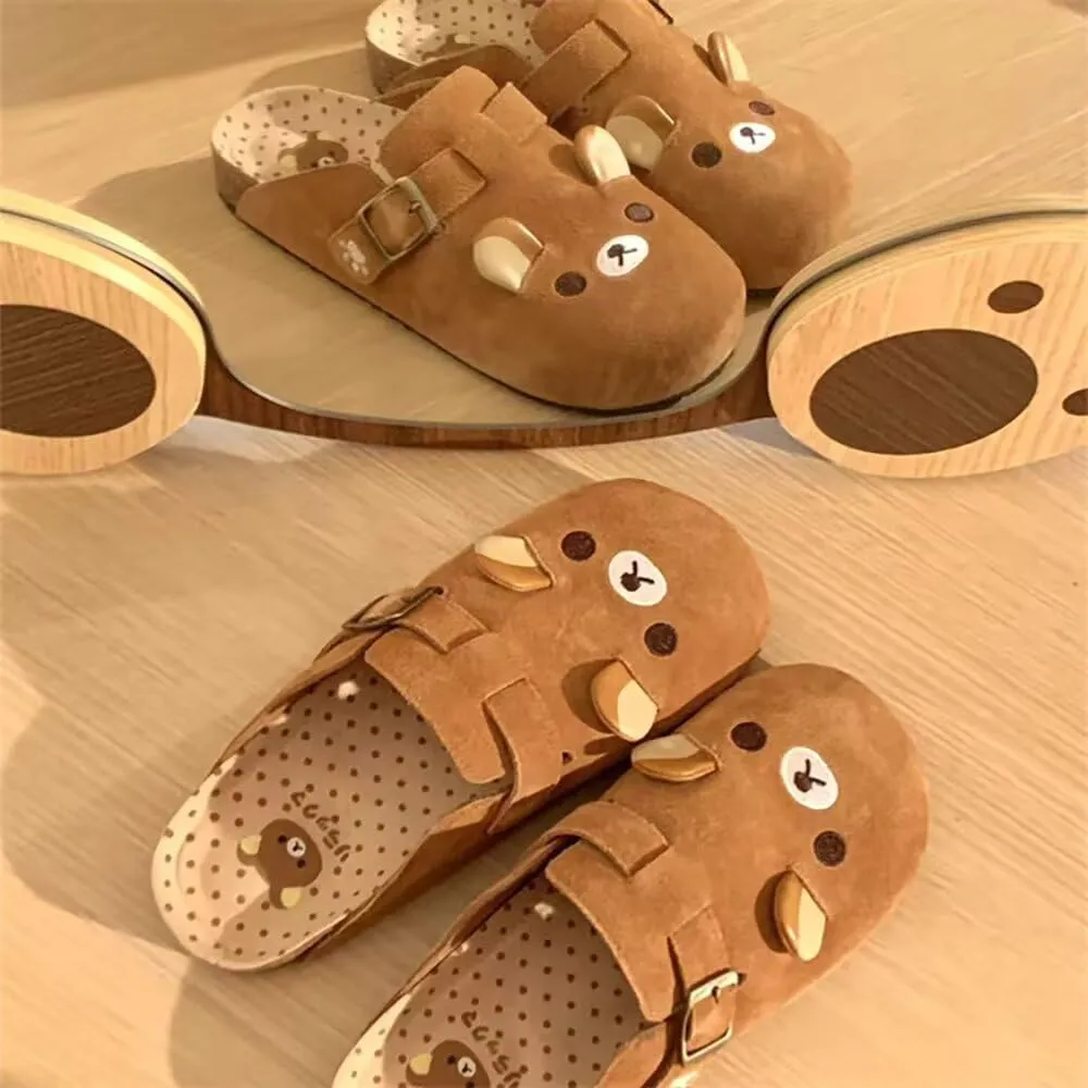 Women's Genuine Suede & Leather Mule Slippers Slip On Buckle Clogs with Soft Natural Rubber Cork Footbed Comfort Arch Support Potato Shoes for Women