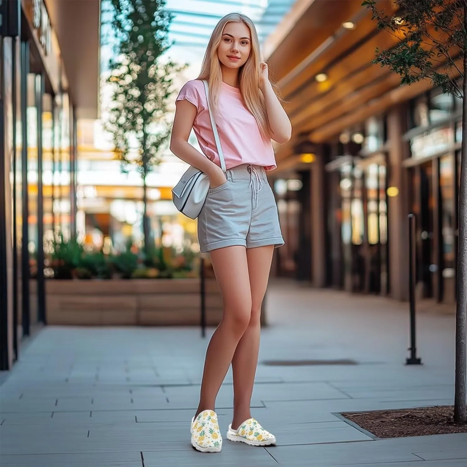 Women's Half Shoes Mules Slip On Sneakers Fashion Comfortable Casual Slippers Walking Vacation Shoes