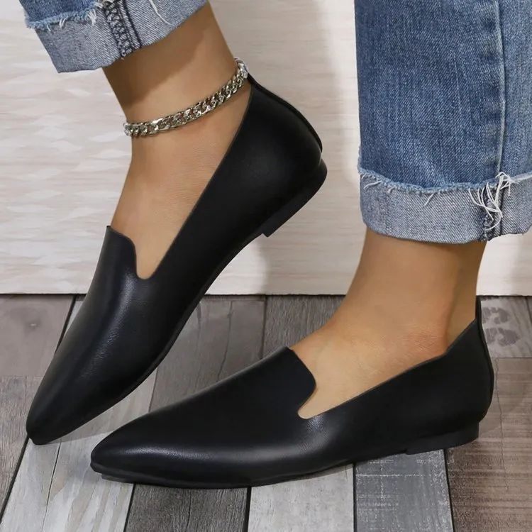 Women’s Pointed-Toe Flats – Slip-On Loafer Style – Soft Flexible Upper – Minimal Design