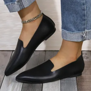 Women’s Pointed-Toe Flats – Slip-On Loafer Style – Soft Flexible Upper – Minimal Design
