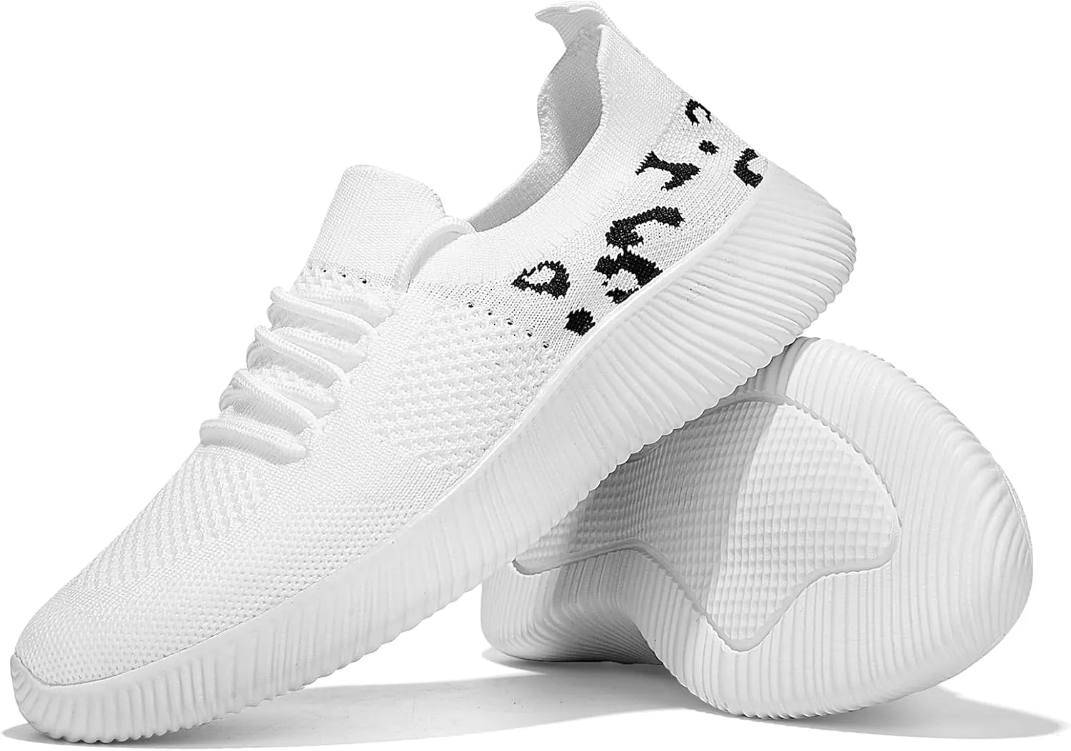 Women's Slip-On Shoes with Leopard Cheetah Print Casual Sneakers Crafted by Flying-Woven Tatting Breathable Mesh Fashionable Shoes for Ladies with Anti-Slip and Wear-Resistant Soft Outsole