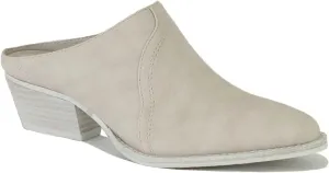 Women's Western Mules Stacked Block Heels Mules Comfort Pointed Toe Backless Slip on Slides Loafer Shoes