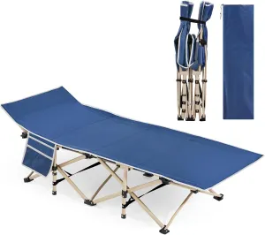 Yaheetech Folding Camping Cot, Portable Military Canvas Sleeping Bed, Outdoor Comfortable Lightweight Bed with Carry Bag for Hiking, Backpack Travel, Home & Office
