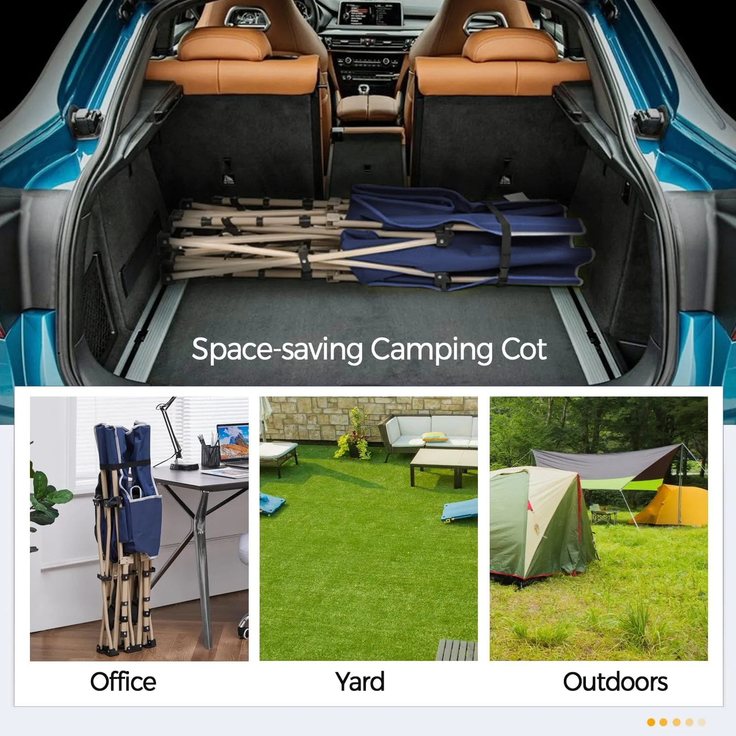 Yaheetech Folding Camping Cot, Portable Military Canvas Sleeping Bed, Outdoor Comfortable Lightweight Bed with Carry Bag for Hiking, Backpack Travel, Home & Office