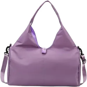 Yoga bag Women's sports fitness bag Hand luggage bag Wear-resistant large capacity storage travel bag,Lightweight leisure fitness bag. (lilac)