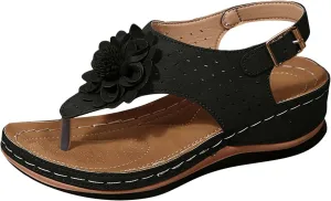 ZSpzx Arch Support Flip Flops for Women 2025 Wide Width Orthopedic Flower Cutout Slip On Slingback with Ankle Strap Slides Ladies Summer Low Wedges Heel Plantar Fasciitis Recovery Mules Casual Shoes
